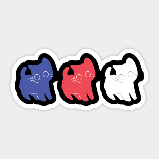 4TH Of July Cats American Flag Sticker